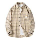 Men's Casual Versatile Plaid Long Sleeve Shirt 83029203X