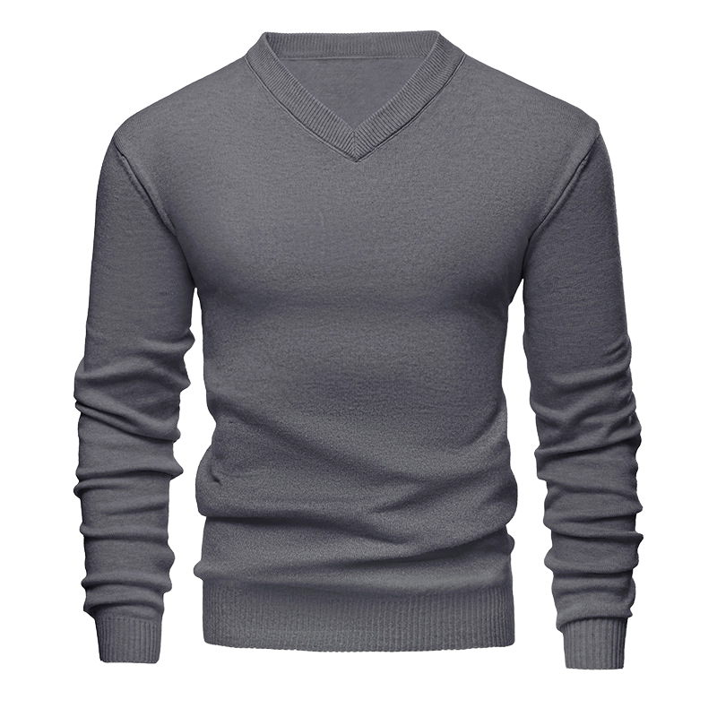 Men's Casual V-neck Thickened Knitted Sweater 56690855F