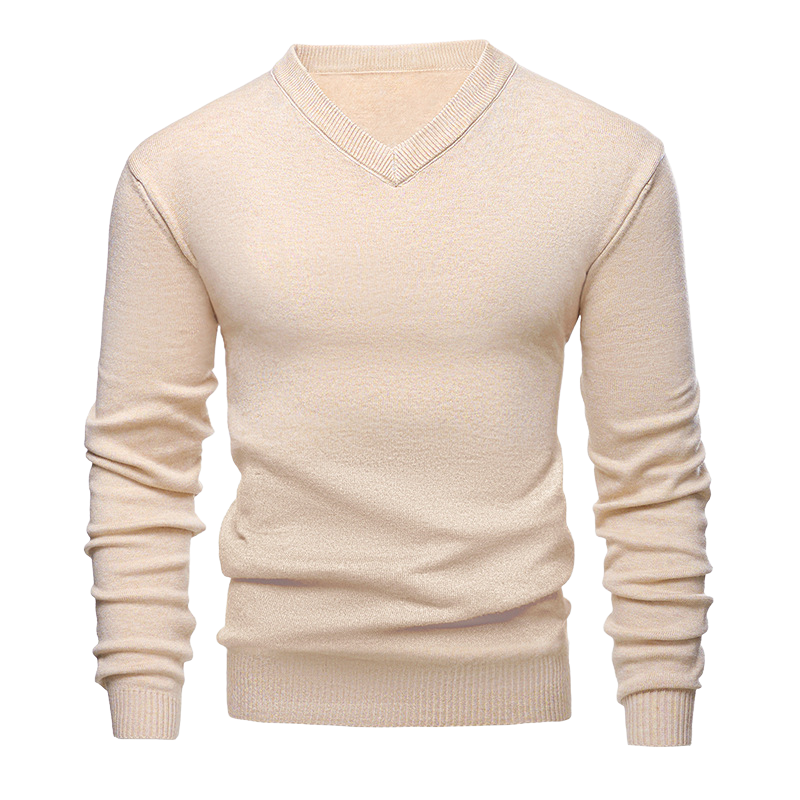 Men's Casual V-neck Thickened Knitted Sweater 56690855F