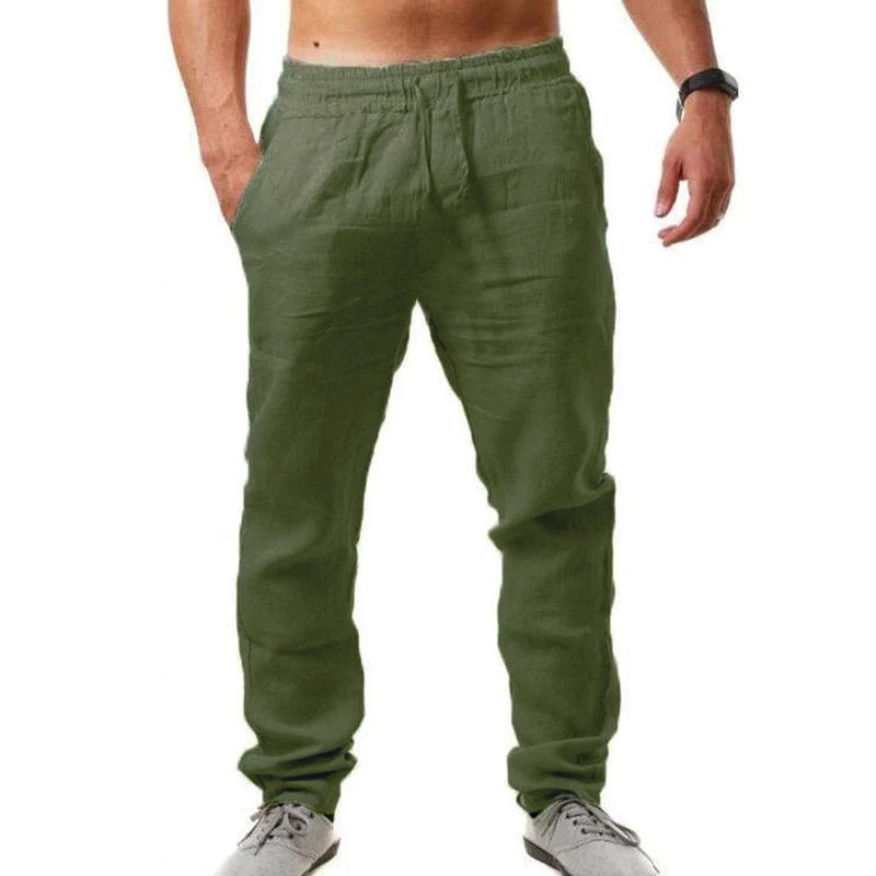 Men's Breathable Linen Loose Trousers 37929212Y