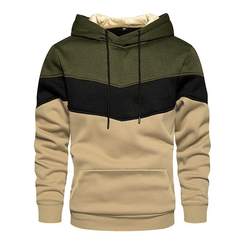 Men's Casual Sports Colorblock Patchwork Long Sleeve Loose Hoodie 79658232M