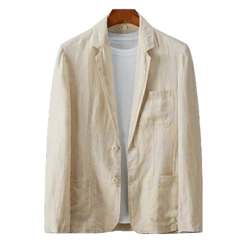 Men's Casual Thin Linen Breathable Lapel Blazer 31649019M