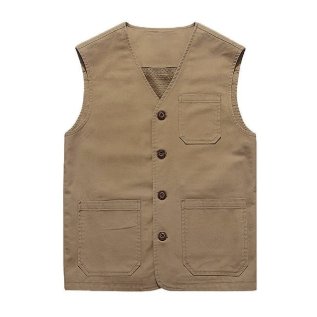 Men's Casual Solid Color V-Neck Thin Vest 21460241M