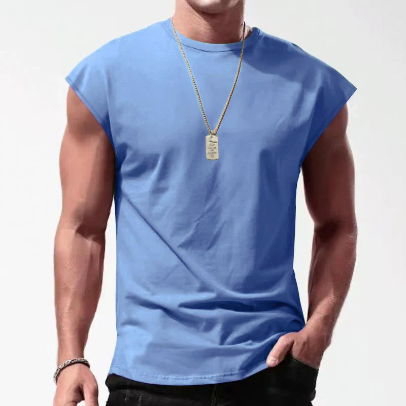 Camiseta deportiva sin mangas holgada y lisa para hombre 64307072Z