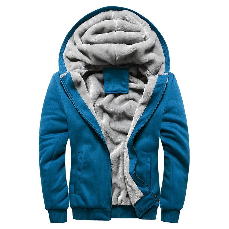 Men's Casual Fleece Hooded Jacket 64758413F