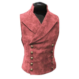 MEN'S STAND COLLAR SUEDE DOUBLE BREASTED VEST 72601313M