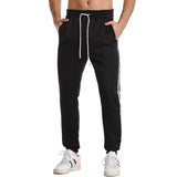 Men's Casual Contrast Striped Elastic Waist Sports Pants 52593051M