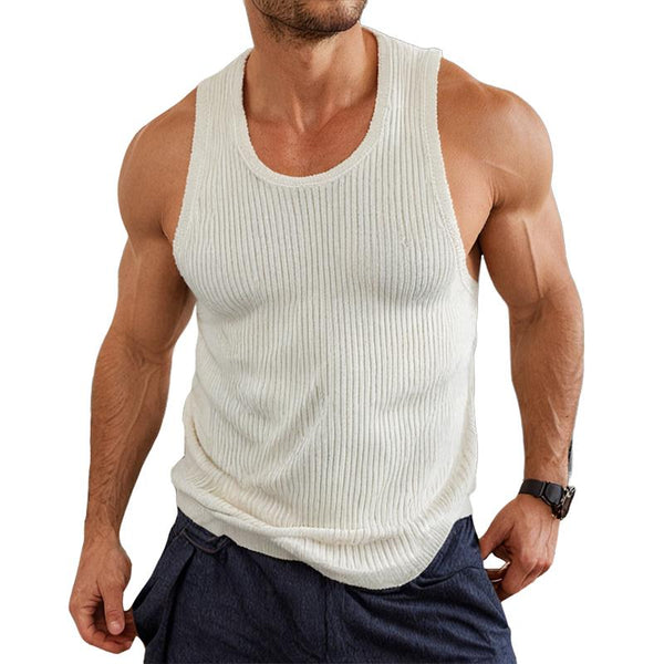 Men's U-Neck Pit Article Fabrics Sleeveless Slim Fit Tank Top 97165299Y