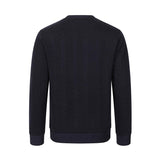 Men's Solid Color Textured Round Neck Long Sleeve Casual Sweatshirt 57235404Z