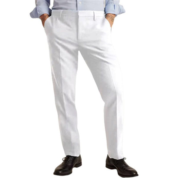 Men's Casual Solid Color Straight Slim Suit Pants 10183218M