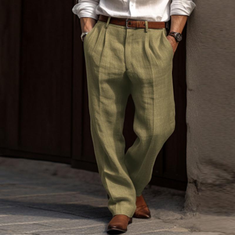 Men's Casual Thin Linen Breathable Loose Suit Pants 80989064M