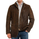 Men's Classic Blazer Collar Leather Jacket 32072595F