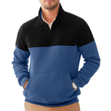 Men's Colorblock Half Zip Collar Long Sleeve Casual Sweatshirt 06247405Z