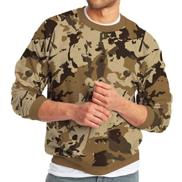 Men's Retro Casual Camouflage Print Crew Neck Sweatshirt 50640186TO