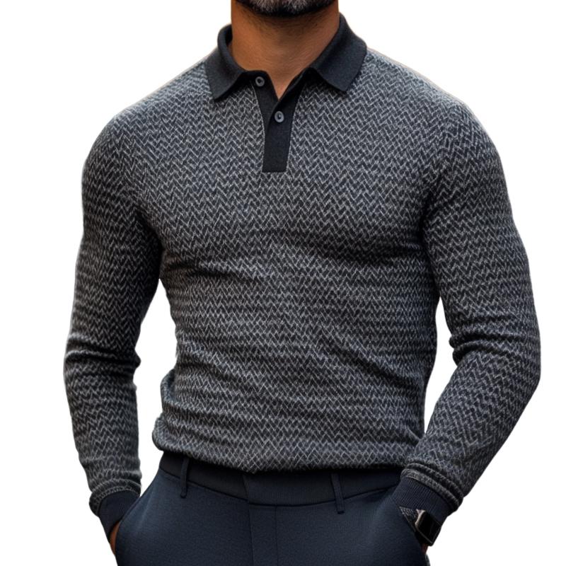 Men's Retro Casual Diamond Lapel Sweater 81233406TO