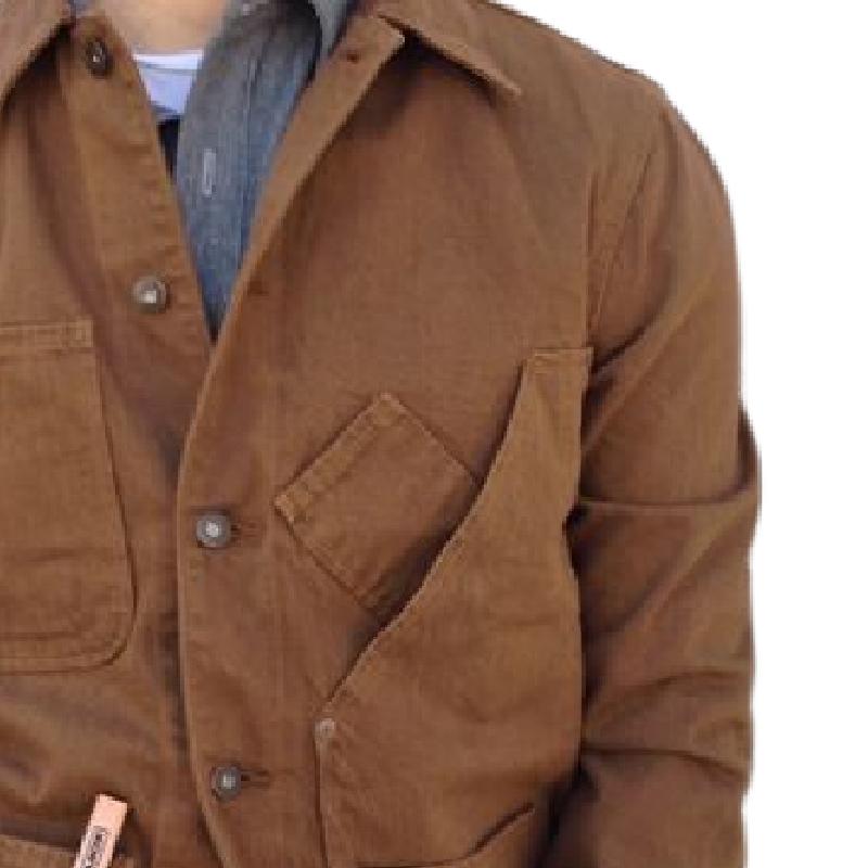 Men's Classic Vintage Canvas Lapel Jacket 70031522F