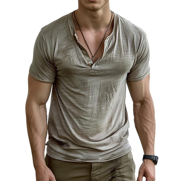 Men's Casual Solid Color Short Sleeve T-Shirt 48848886TO