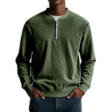 Men's Casual Solid Color Half Zip Loose Pullover Sweatshirt 90756886M