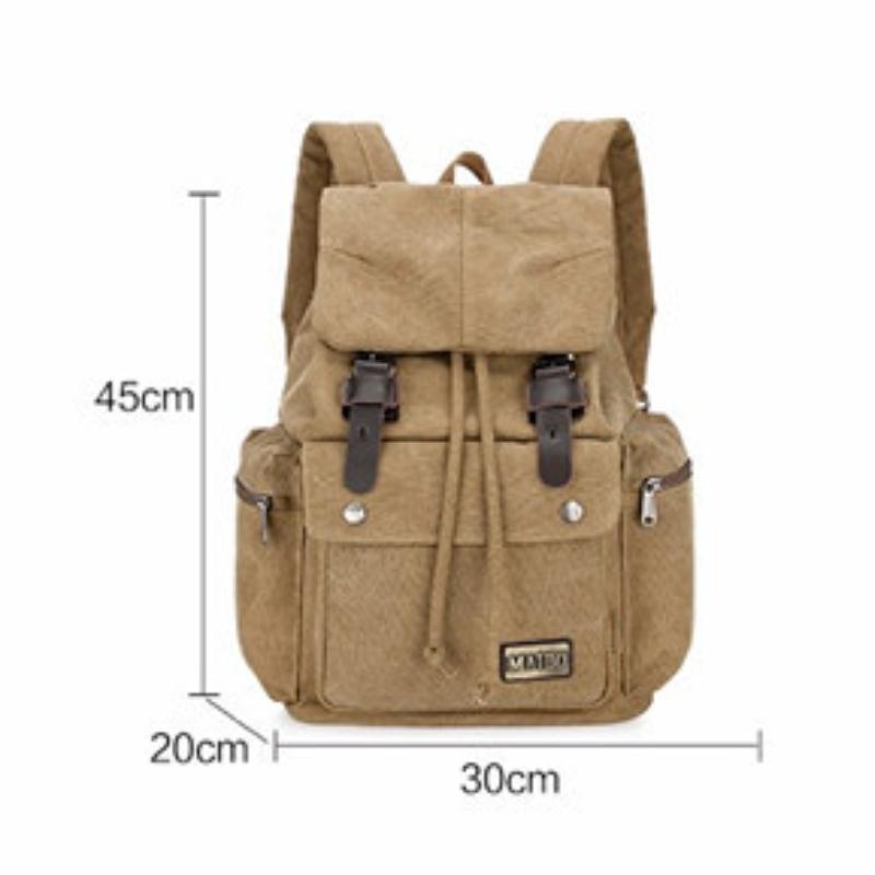 Men's Retro Outdoor Large Capacity Multi-Pocket Canvas Backpack 37317637Y