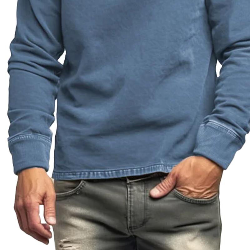Men's Solid Buttons Stand Collar Long Sleeve Sweatshirt 51501154Z