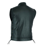 Men's Classic Stand Collar Zipper Leather Vest 99998596F