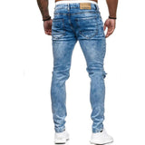 Men's Retro Distressed Brushed Ripped Casual Jeans 33224485Z