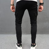 Men's Solid Slim Flap Pocket Casual Jeans 05916971Z