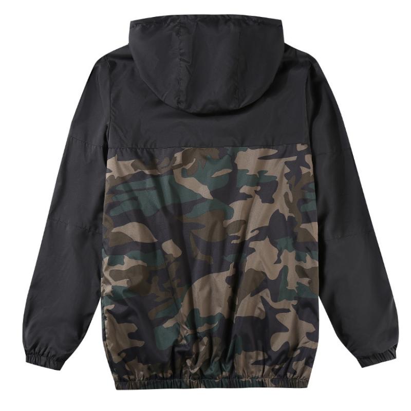 Men's Retro Casual Camouflage Outdoor Assault Colorblock Hooded Jacket 67584193TO