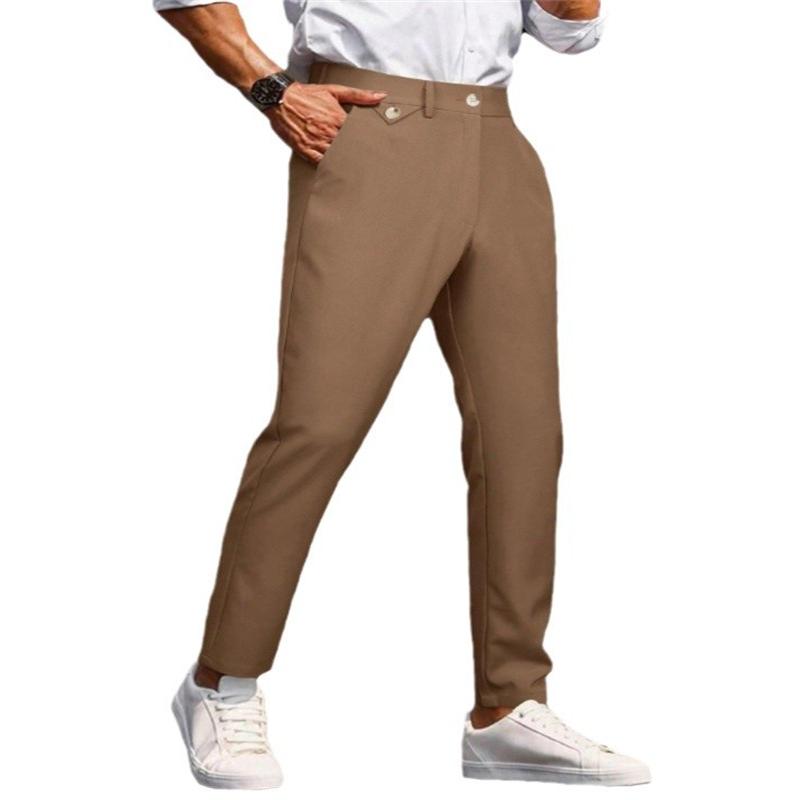 Men's Solid Color Straight Suit Pants 40253265Z