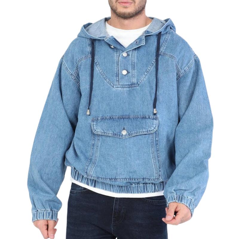 Men's Loose Casual Denim Hoodie 67111545F