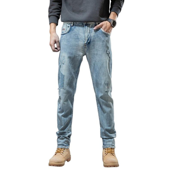 Men's Retro Distressed Straight Casual Jeans 59192721Z