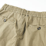 Men's Solid Color Multi-Pocket Drawstring Cargo Shorts 52168655Y
