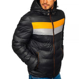 Men's Color Block Hooded Zipper Padded Coat 75100751Z