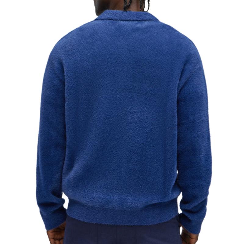 Men's Vintage Casual POLO Collar Mohair Sweater 32716757F