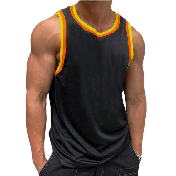 Men's Casual Striped Color Block Tank Top 04373801TO