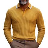 Men's Casual Button Lapel Slim Fit Knit Sweater 90402954Y