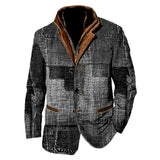 Men's Vintage Patchwork Double Lapel Jacket 00973645F