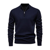 Men's Casual Zipper Stand Collar Loose Fleece Pullover Sweatshirt 26505971M