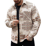 Men's Vintage Print Single Breasted Jacket 21995717Y