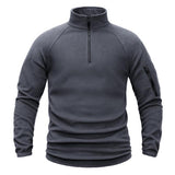 Men's Solid Color Outdoor Polar Fleece Stand Collar Sweatshirt 61469328Y