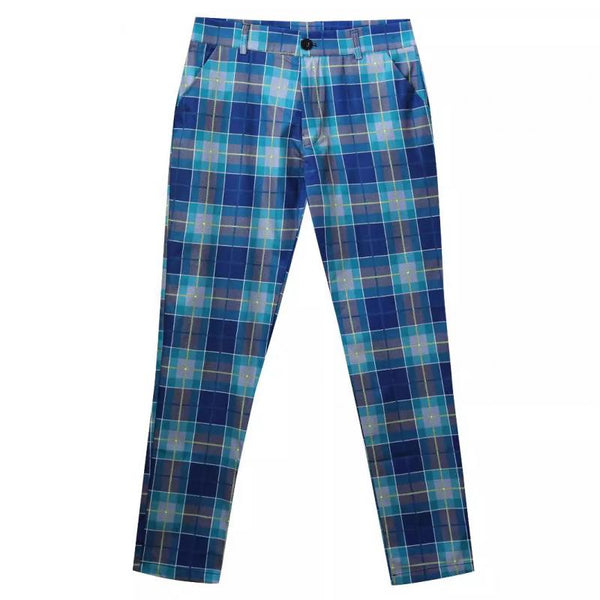 Men's Casual Plaid Print Pants 02922340Y