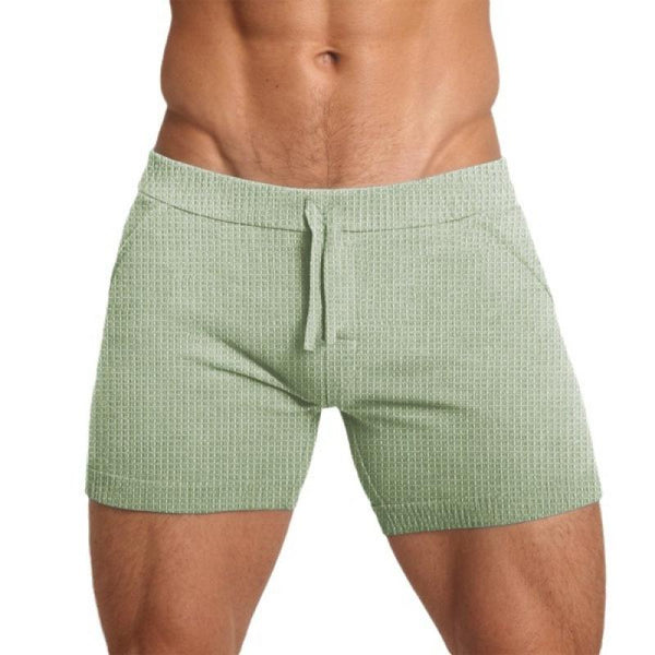 Men's Solid Color Tight Elastic Waist Sports Shorts 50942984Z