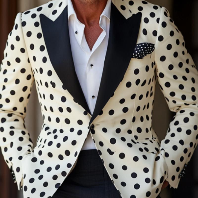 Men's Classic Polka Dot Print Blazer 18614110F