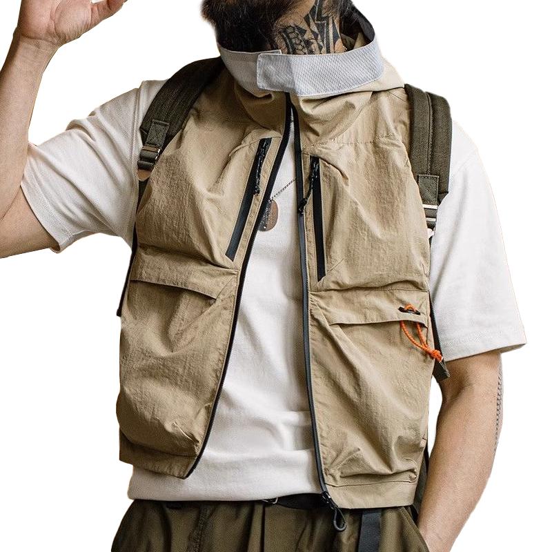 Men's Hoode Multi-pocket Quick-dry Cargo Vest 39642763Z
