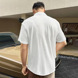 Men's Solid Lapel Short Sleeve Casual Shirt 08741996Z