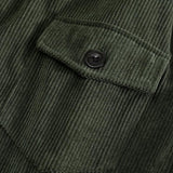 Men's Solid Color Corduroy Lapel Single Breasted Shirt Jacket 24206426Z