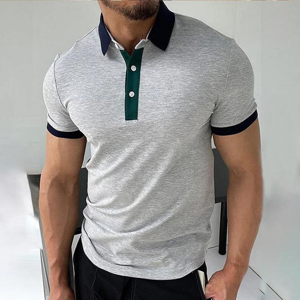 Men's Casual Colorblock Print Polo Shirt 87985797TO