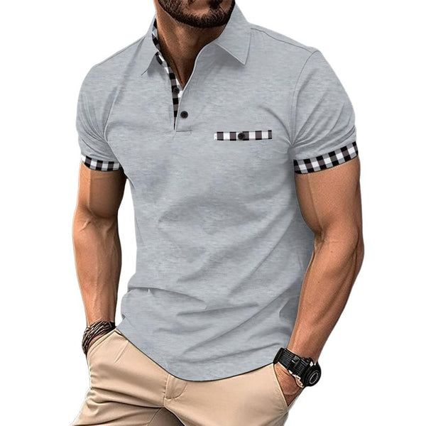 Men's Plaid Short Sleeve POLO Shirt 64655909X