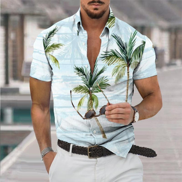 Men's Casual Beach Coconut Short Sleeve Shirt 49272472TO