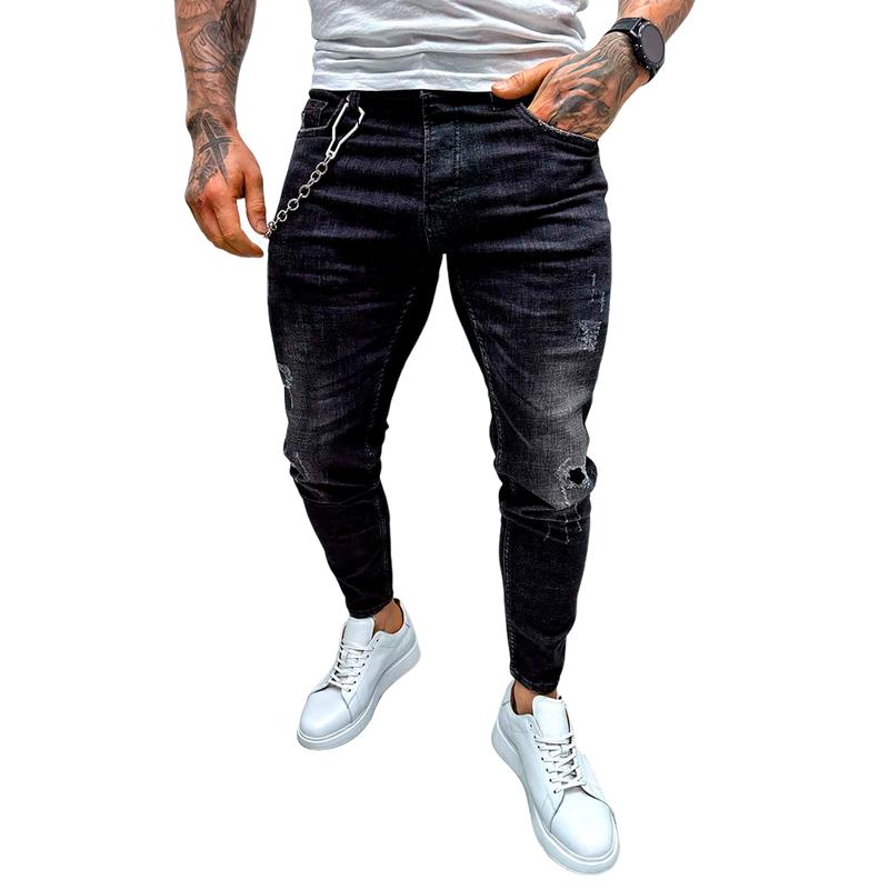 Men's Fashion Ripped Slim Fit Jeans 98032903Y